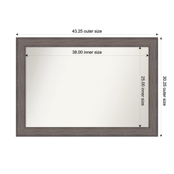 Amanti Art Custom Wall and Bathroom Mirror (30.25 x 43.25 in.), Country Barnwood Frame
