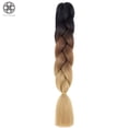 thumbnail image 2 of Luxtrada Braiding Hair Ombre Kanekalon Braids Synthetic Braiding Hair 2Pcs/1Pairs Hair Extension for Twist Braiding Hair (24" Black&Brown), 2 of 7