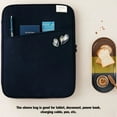 thumbnail image 4 of Youkk Tablet Sleeve Bag Shockproof Pouch Multi Pockets Simple Style Notebook Storage Case Charging Cable Organizer Office Dark blue 11inch, 4 of 6