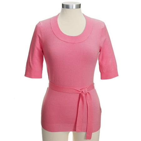 Women's Short-Sleeve Belted Sweater
