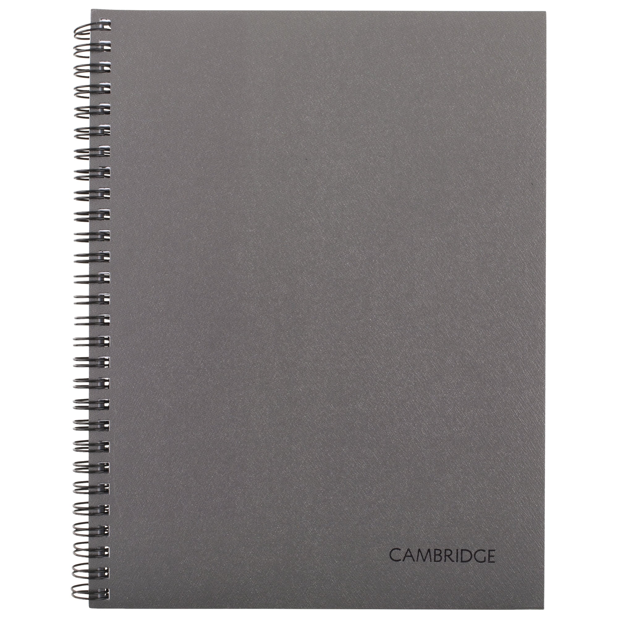 Cambridge Limited Metallic Business Notebook, 6.5" x 8.25", Gunmetal, Flexible Cover, Wirebound, 80 Sheets