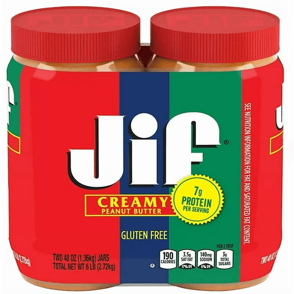 Jif Creamy Peanut Butter, 48 oz., 2 pk.