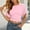 Pink, variant on Fnooota Women's T-shirts, Cinched Waist Short Sleeve Fashion Crew Neck Summer Tops for Women Red Size 2XL