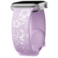 thumbnail image 1 of Correa Con Grabado Floral Compatible Con Apple Watch Band De 38 Mm, 40 Mm, 41 Mm, 42 Mm, 44 Mm, 45 Mm, 46 Mm, 49 Mm, Correa De Silicona Brillante Con Diseño De Flores Silvestres Para Iwatch Band Serie, 1 of 5