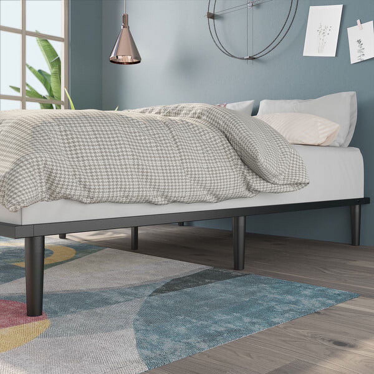 Zinus Parker Metal Platform Bed, Charcoal, King