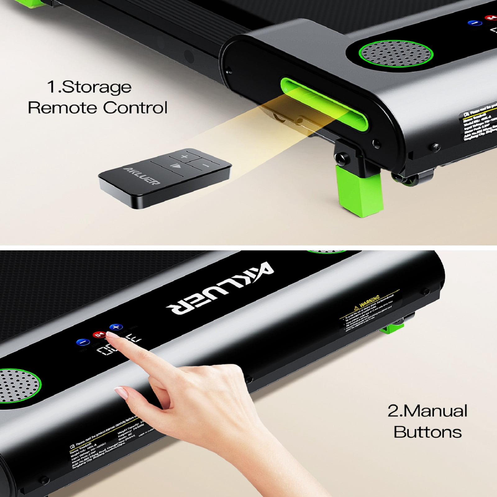 Akluer Walking Pad With Incline, 2.5 HP Under Desk Treadmill For Home, Small Treadmill With LED Display & Remote Control