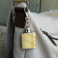 thumbnail image 3 of Yellow Honeycomb Pattern Stainless Steel 1oz Mini Flask Key Chain, 3 of 3