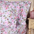 thumbnail image 6 of Superior Cotton Sheet Set Vintage Floral Bedding Bohemian, Silver, Queen, 6 of 8
