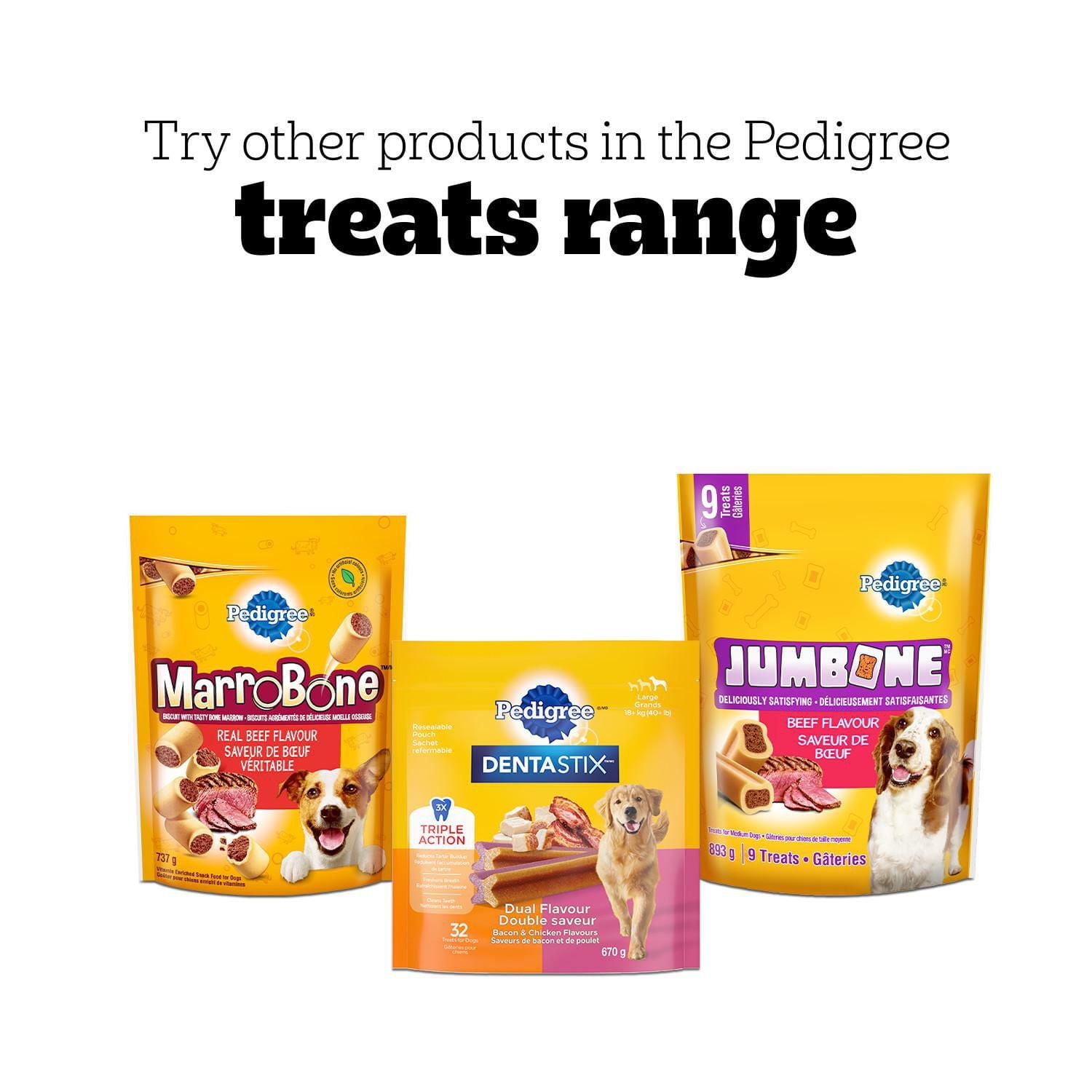 Gâteries pour chiens adultes PEDIGREE Jumbone saveur de bœuf – pour petits chiens et chiens moyens, 2 unités 200 - 500g