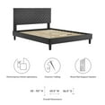 thumbnail image 6 of Modway Leah Chevron Tufted Performance Velvet King Platform Bed in Charcoal, 6 of 8
