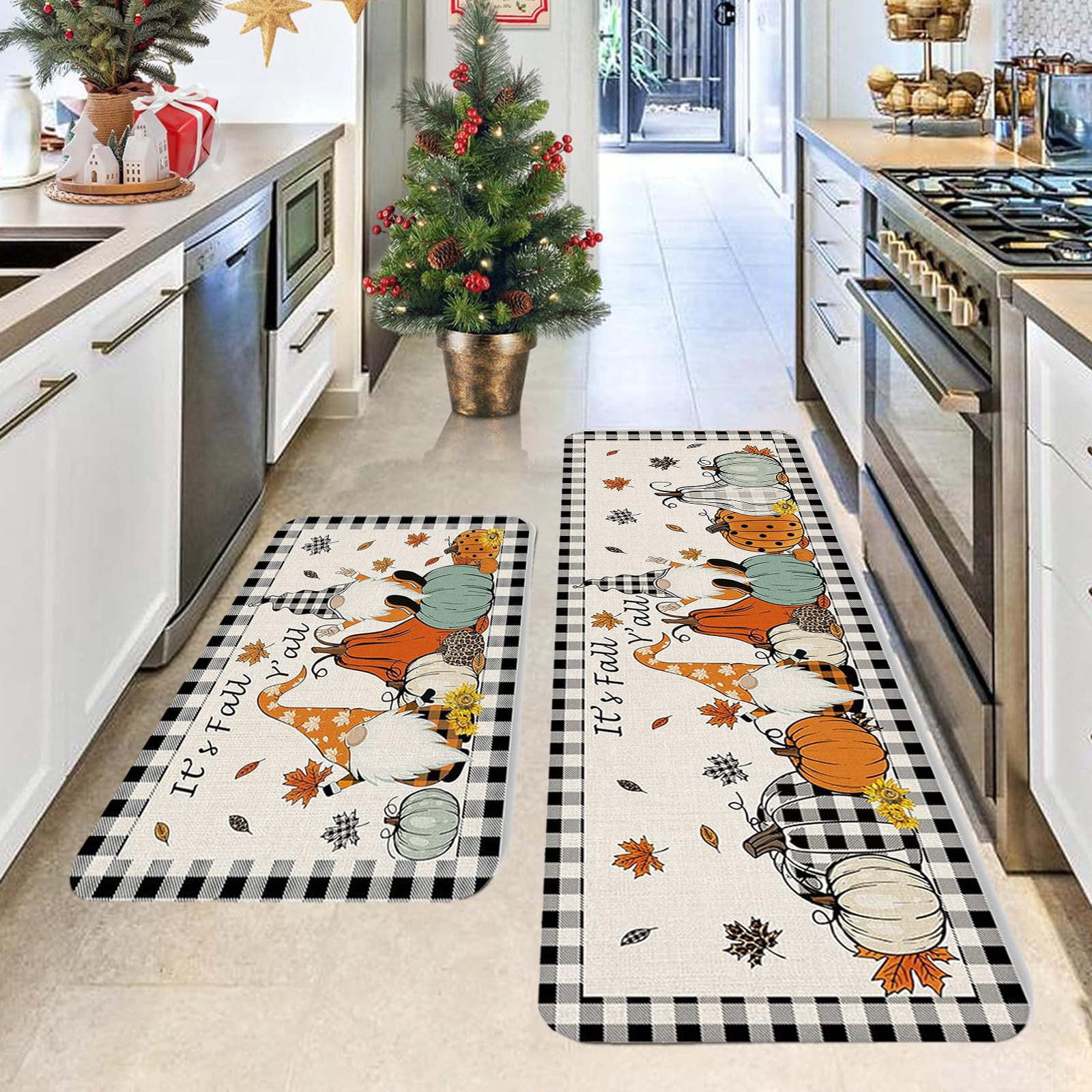Nesphy Lot De 2 Tapis De Cuisine Anti-fatigue Avec Motif Coq - Tapis De Sol Rembourré