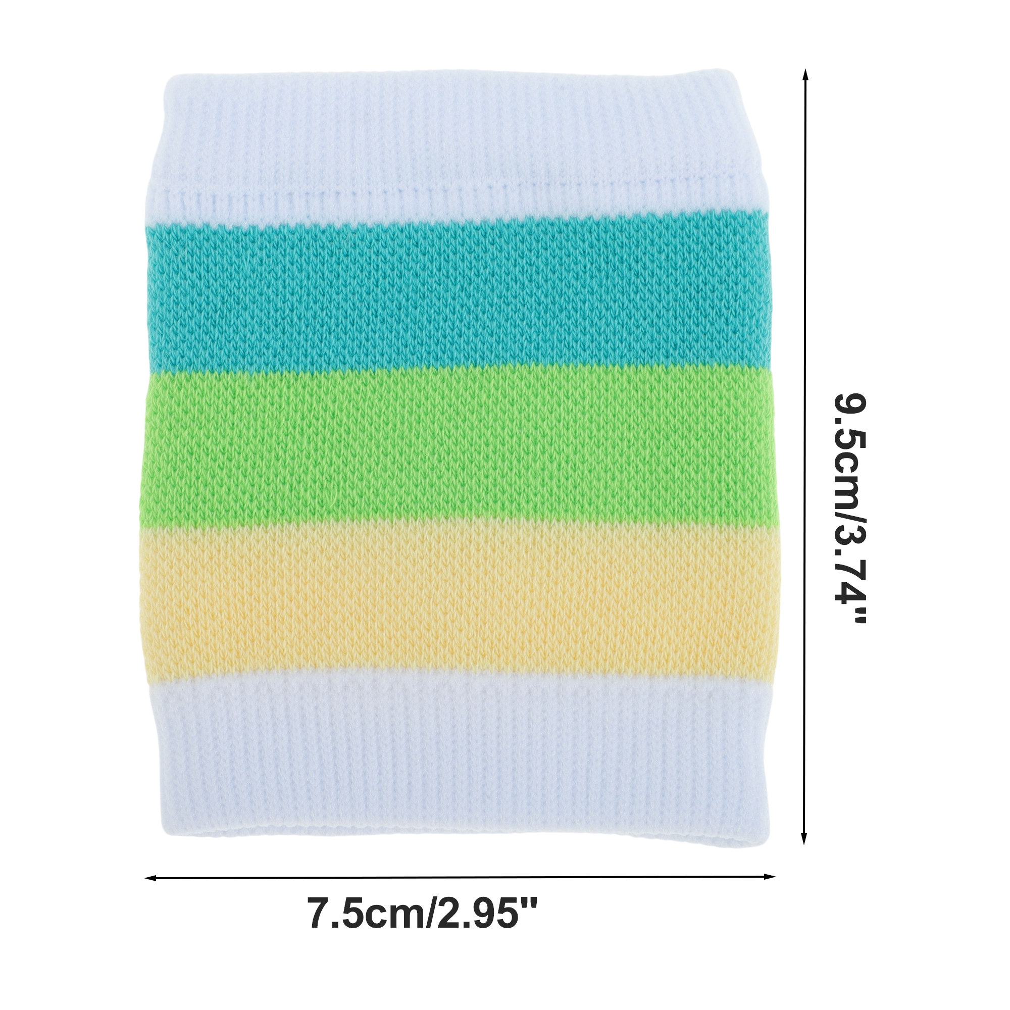 Unique Bargains Breathable Wrist Sweatbands Comfortable 1 Pc White Lake Green