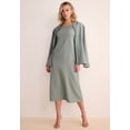 thumbnail image 3 of Roaman's Women's Plus Size Long Sleeve Pleated Jacket Dress Set – Elegant 2-Piece Sheath Suit, 3 of 6
