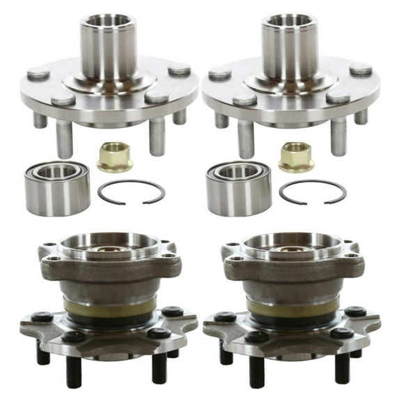 AutoShack Front & Rear Wheel Bearing and Hub Repair for Nissan, Altima 2002-2006 Maxima 2004-2008, FWD L4 2.5L V6 3.5L - 5-Lug, Without ABS
