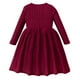 thumbnail image 4 of Odeerbi Vestido de Manga Larga de Punto Elástico Para Niñas Vestido de Color Sólido En Línea A Para Niños, 4 of 9
