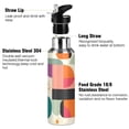 thumbnail image 3 of Yayeee 20oz Insulated Water Bottle Double Wall Stainless Steel with Flip Straw Lid, Beige Abstract, 3 of 7