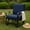 Blue, variant on Demi Bonn Patio Glider Rocking Chair with Thick Cushion and Curved Armrest, Outdoor Glider Chairs for Porch, Balcony, Poolside, Black