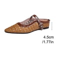 thumbnail image 6 of Women's Closed Toe Hidden Wedge Mules with Woven Cutout, Casual Wide Width Mary Jane Shoes for Fall Winter, Comfortable Faux Leather Mules for Office Daily Wear, Adjustable Buckle for Secure Fit, 6 of 10
