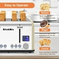 thumbnail image 4 of Toaster 4 Slice, KitchMix Bagel Stainless Toaster with LCD Timer, Extra Wide Slots, Dual Screen, Removal Crumb Tray (Cream), 4 of 8