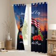 thumbnail image 3 of Manfei Us Flag Kitchen Curtains,Honoring The Brave Print Black Out Curtains Pack of 2 (42x63 Each), 3 of 7
