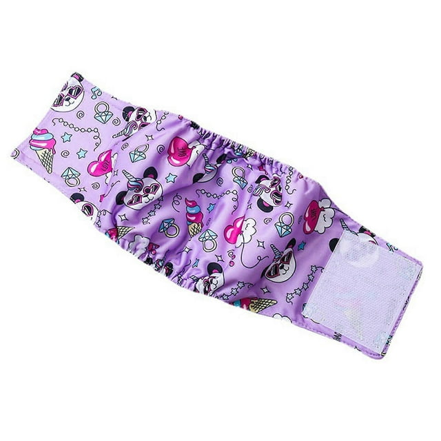 Male Dog Physiological Pant Breathable Adjustable Waist Reusable Washable Pet Diaper Purple M