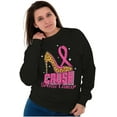 thumbnail image 3 of Crush Breast Cancer Cheetah Stiletto Women Plus Size Crewneck Sweatshirt Brisco Brands 2X, 3 of 5