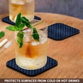 thumbnail image 3 of 3drose, Eighties Beautiful Blue on Grey Abstract Curve Repeat Pattern, Set of 4 Coasters - Soft, 3 of 7