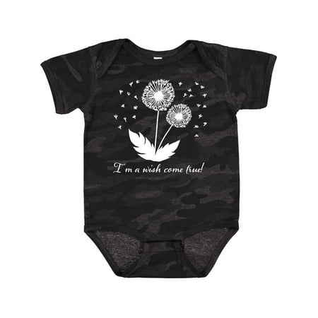

Inktastic I m a Wish Come True Dandelion in White Gift Baby Boy or Baby Girl Bodysuit