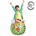thumbnail image 3 of Abstract Storage Toy Bag Chair, Retro Style Little Circles with Stripes on Dotted Background, Stuffed Animal Organizer Washable Bag, Large Size, Lime Green Fern Green, by Ambesonne, 3 of 3