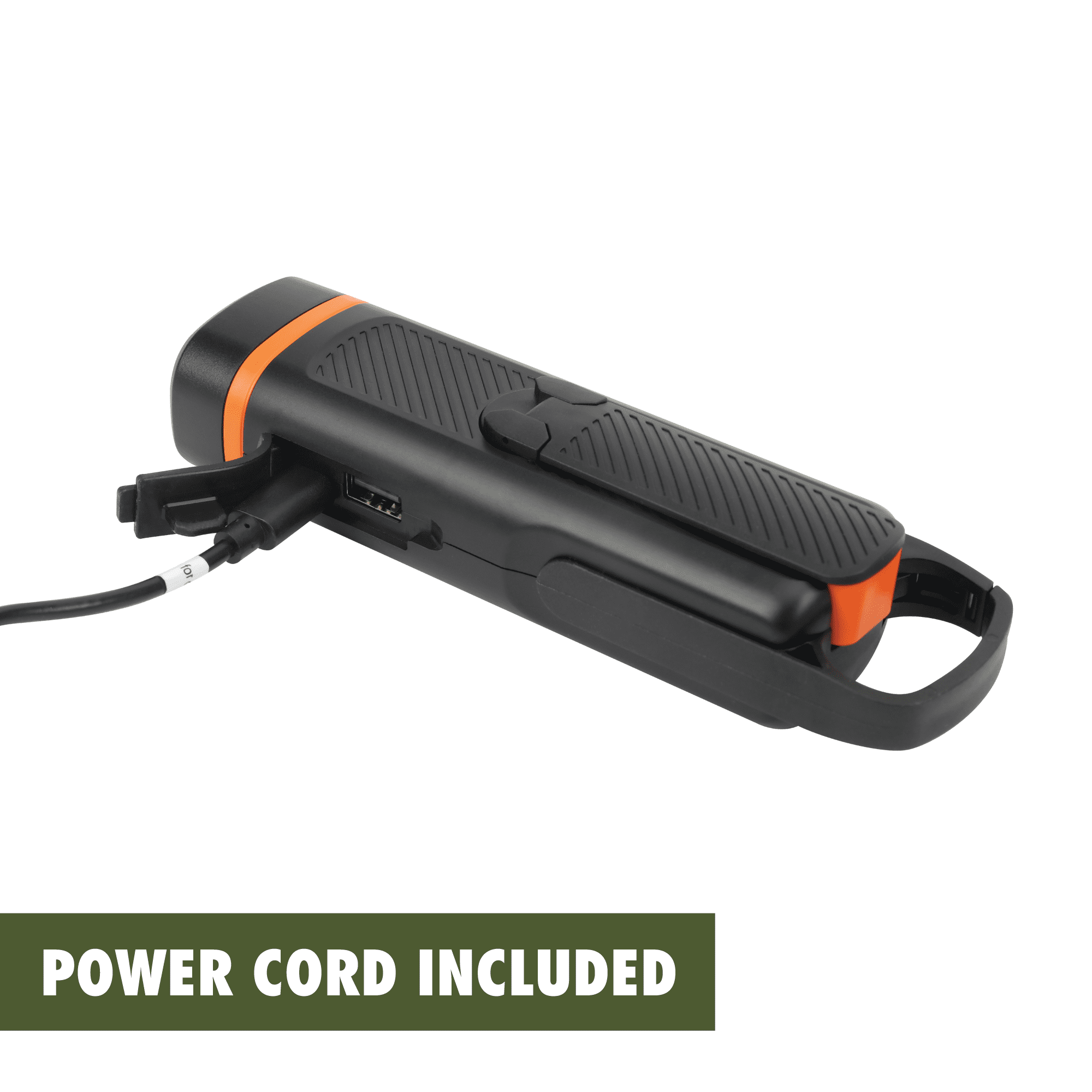 Ozark Trail 300 Lumen Emergency Flashlight, Dual Rechargeable, Hand Crank LED Light, Carabiner Clip