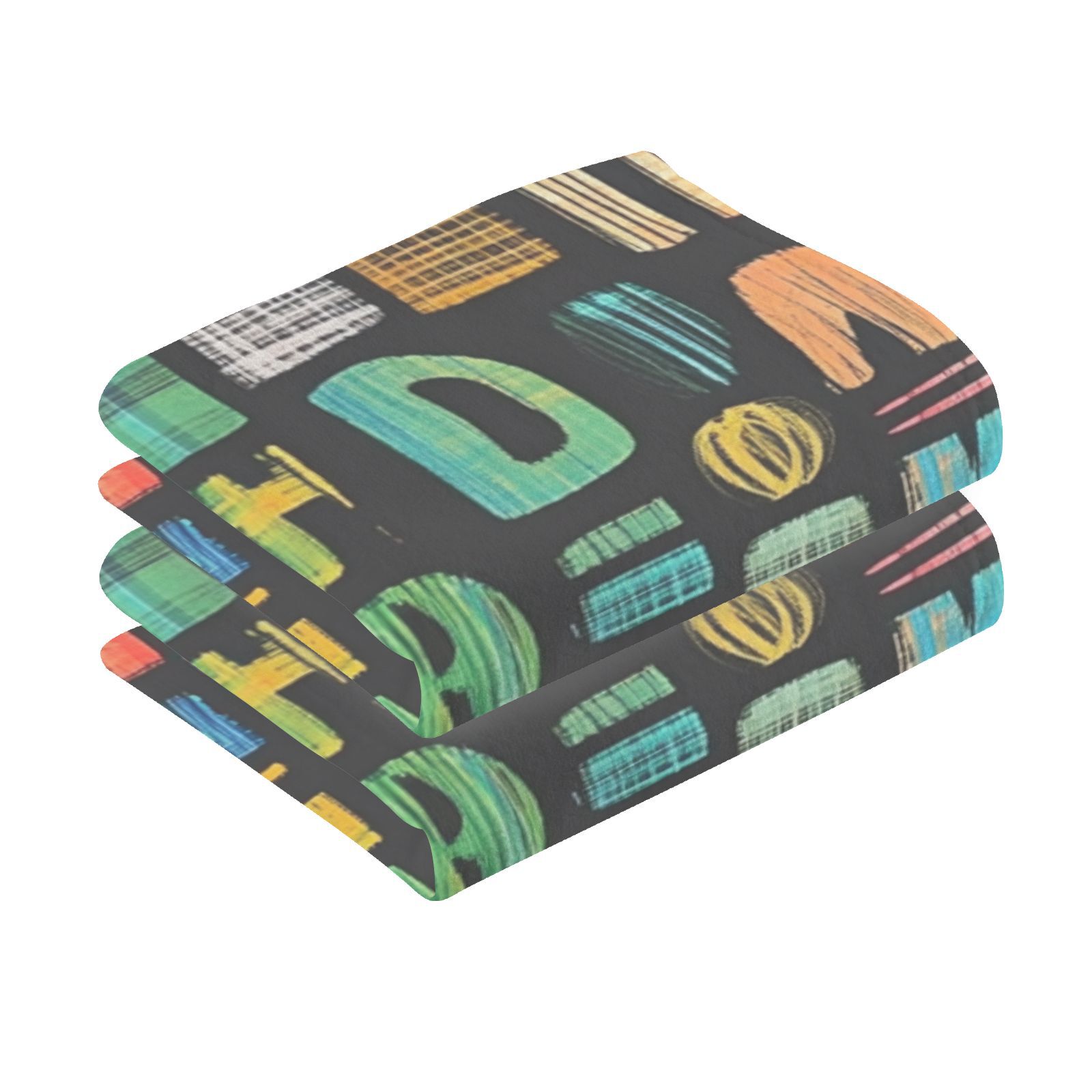 Letters Words Hand Towels Cotton Bath Towels Large Face Towels Absorbent for Bathroom 2 Packs