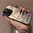 thumbnail image 3 of Fundas de silicona suave para iPhone, funda protectora de lente de Hello Kitty, Gato y Estrella, 15, 14, 13, 12, 11 Pro Max Plus, Mini, XR, XS, X, novedad, 3 of 4