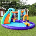 thumbnail image 5 of CIPACHO Inflatable Slide Water Park, Kids Inflatable Bouncer with Climbing Wall, Splash Pool, Blower, Backyard Party Gift Present, 5 of 9