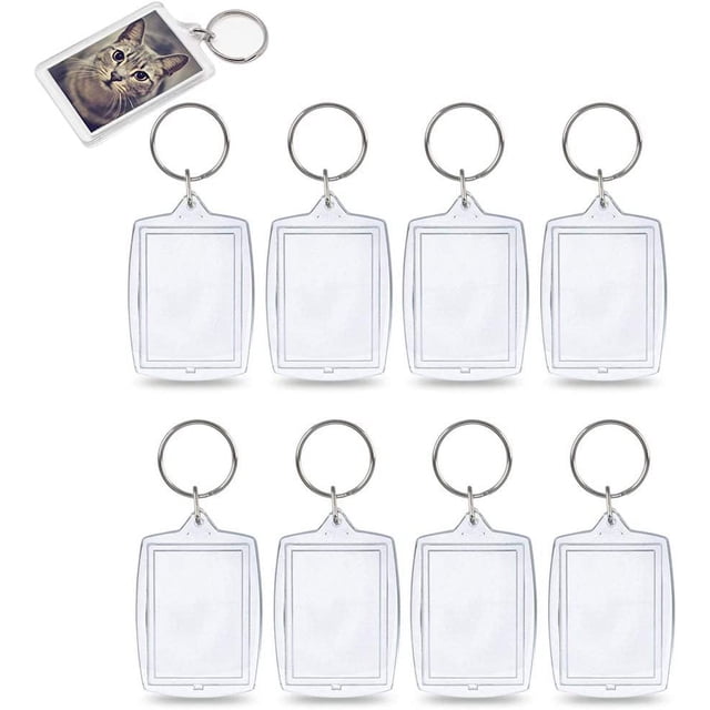 25 llaveros de fotos (2.362 x 1.260 in), llavero de fotos transparente, llavero rectangular personalizado, llavero acrílico para insertar imagen fotográfica, Halloween, Navidad, día de San Valentín BRILLAR Rojo Verde
