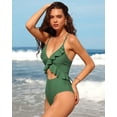 thumbnail image 5 of Charmo Womens Ruffle One Piece Swimsuits Cutout High Cut Bathing Monokini, 5 of 6