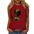 thumbnail image 2 of Honeeladyy Workout Tank Tops for Woman Independence Day Print Tank Top Women's Casual Solid Color Sleeveless Loose Oversized Summer Vest (Red,3XL), 2 of 4
