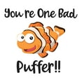 thumbnail image 2 of You're One Bad Puffer !! Fish Mermaid Dolphin Colorful Fish Salt Water Princess Creatures Seahorse Queen Sweet Unicorn Lovely Dream Holiday Gift Decorating Wall Decal Sticker - Size: 10 In X 9 In, 2 of 5
