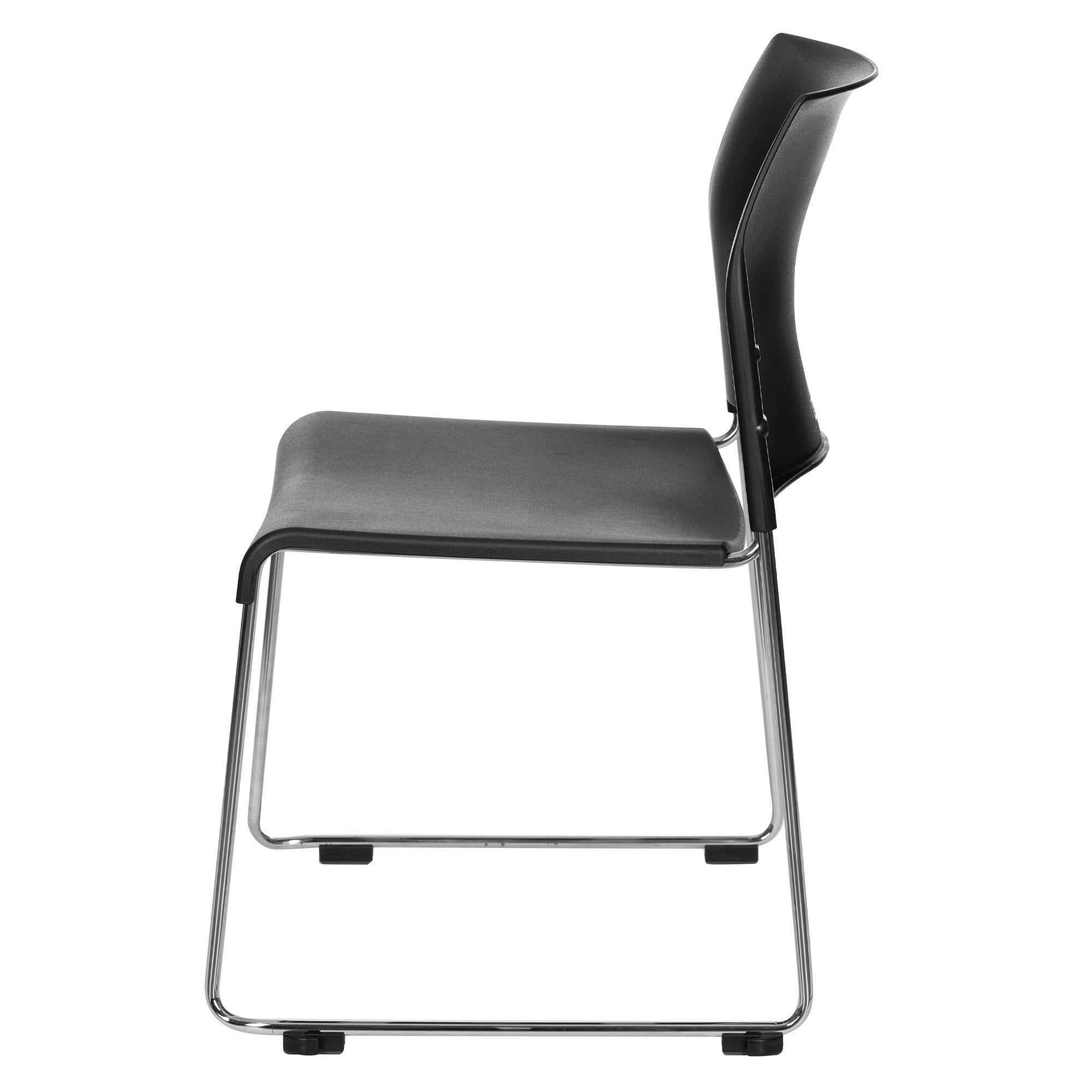 Hampden Furnishings Jody Collection Plastic Stack Chair, Black, Pack of 2