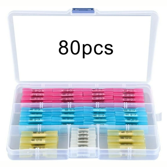 80-660Pcs Heat Shrink Butt Connectors Kit Waterproof Wire Connectors For Boat Truck Heat Shrink Insulated Electrical Wire Termin
