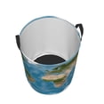 thumbnail image 3 of Daiia Earth View World Map Round Laundry Basket with Handles Thickened Waterproof Circular hamper,Dirty Clothes Storage Basket for Bedroom,Bathroom,College Dorm-Medium, 3 of 8
