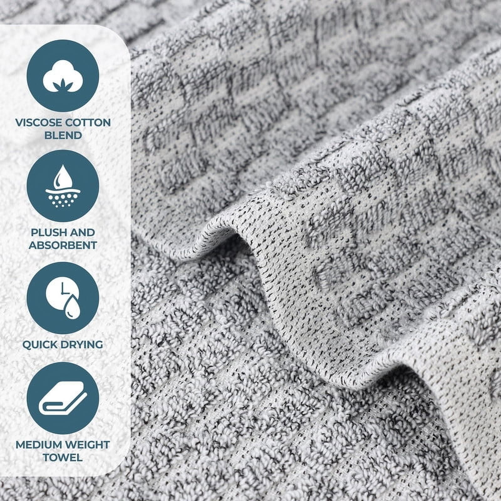 Superior Juno Viscose Cotton Blend Medium Weight Bath Sheets, Set of 2, Charcoal