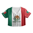 thumbnail image 3 of Lotusprinthandmade Personalized Mexico Crop Top Baseball Jersey for Women XS-XL Multicolor, 3 of 5