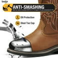 thumbnail image 2 of Steel Toe Work Western Cowboy Boot for Men,Brown,US Size 10, 2 of 7