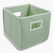 Folding Basket Storage Cube - Sage Waffle