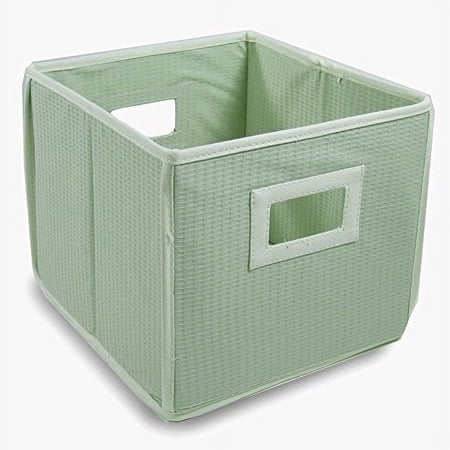 Folding Basket Storage Cube - Sage Waffle
