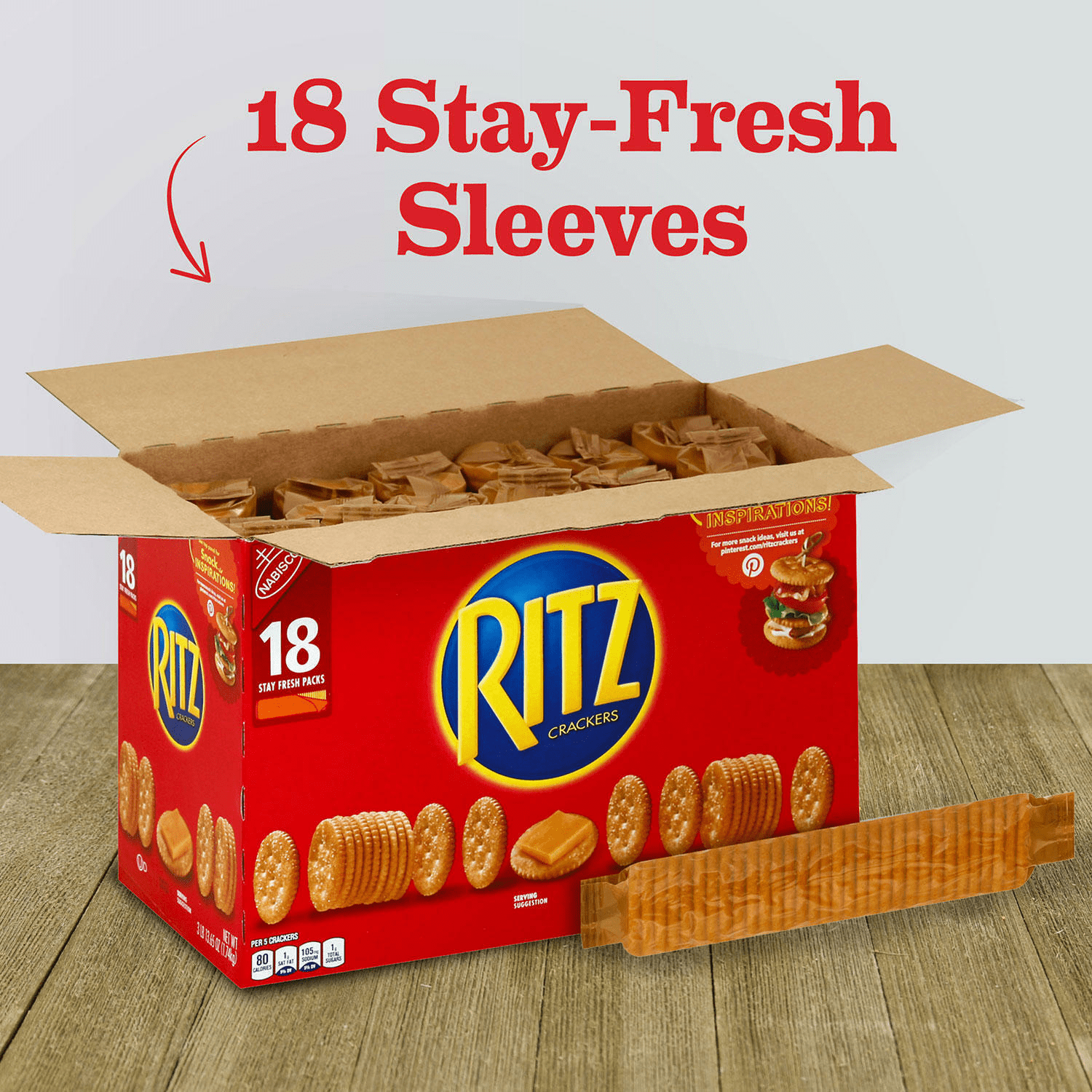 Ritz Original Crackers with Rich  Buttery Flavor Flaky & Delicious Snacks Cracker Perfect for Snacking Appetizers Lunch Box Picnics & On the Go Biscuits 18 Stacks