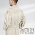 thumbnail image 6 of 100% Cotton Turkish Bathrobes, Soft Absorbent Lightweight Men Robes, Large, Beige, 6 of 9