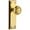 Polished Brass, variant on Grandeur Parthenon Door Knob with Fifth Avenue Plate