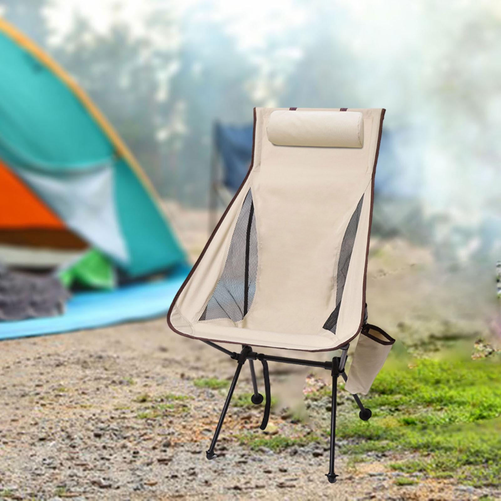 DYNWAVECA Camping Folding Chair Folding Fishing Chair with Side