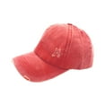 thumbnail image 4 of Empire Cove Womens Distressed Washed Ponytail Caps Hats Vintage Relaxed Fit Salmon, 4 of 6